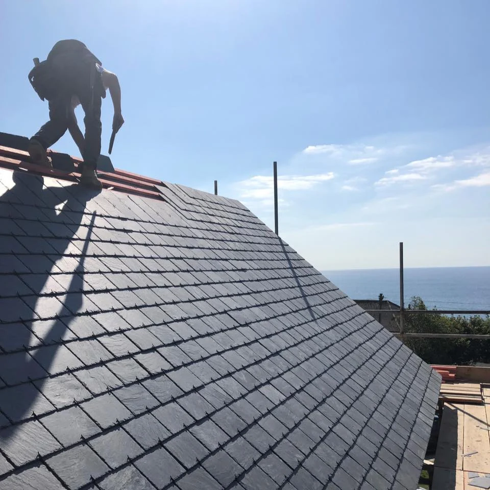 Marnick roofing roofer laying slate tiles Cornwall coast